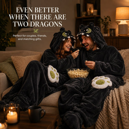 Cozy Dragon Hooded Onesie — Unisex Fantasy Pajamas & Costume ✨