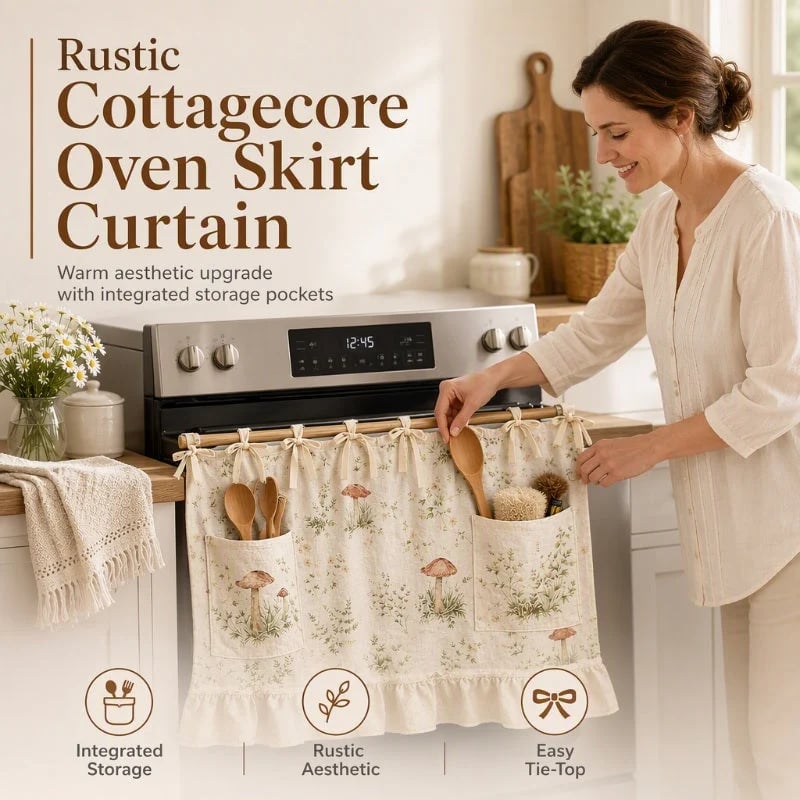 🔥LAST DAY 50% OFF - 🎃Oven Skirt Curtain with Pockets🍄