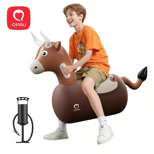 🦖QPAU Inflatable Dinosaur Ride-On Toy for Kids