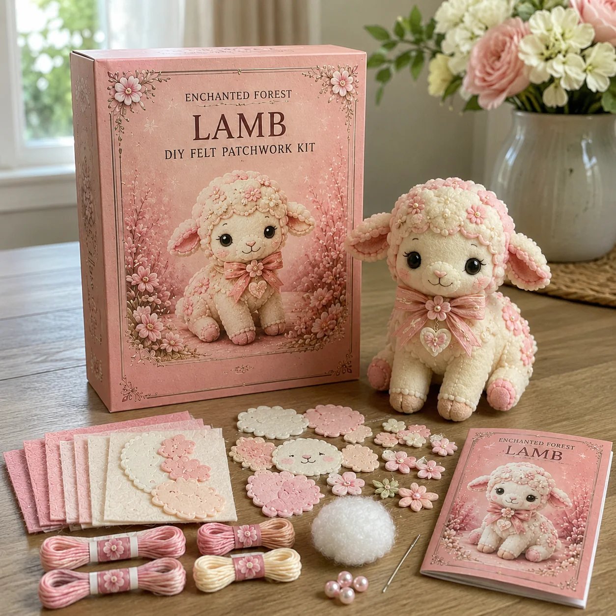 💗Pink Woodland Friends DIY Felt Sewing Kit – Make Your Own Cute Animal
