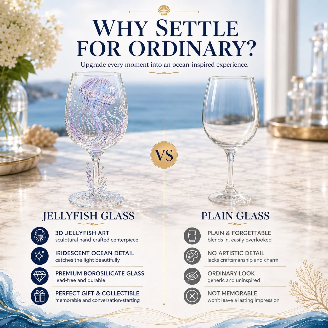 ⏳ Last Day 49% OFF – 🌊 3D Ocean Treasure Sculpted Glass Collection | Premium Clear Stemware with Raised Marine Figures, Wave Details & Light-Catching Underwater Accents ✨
