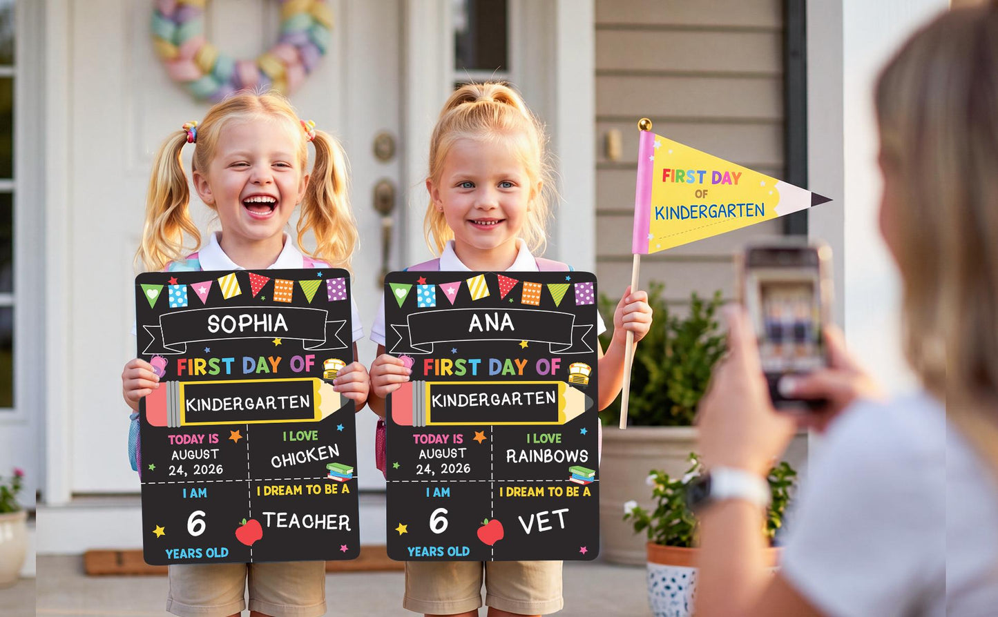 First & Last Day School Sign – Double-Sided Chalkboard for Every Milestone