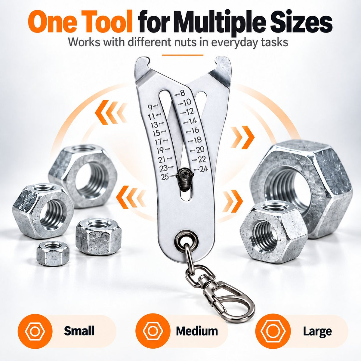 🔧 Portable Nut & Bolt Size Gauge