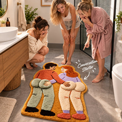 Cheeky Couple 3D Plush Bath Mat – Funny Statement Rug