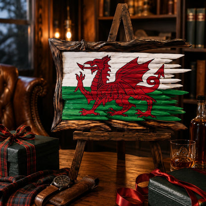 Handcrafted Vintage Wood Flags – 5 Heritage Emblems
