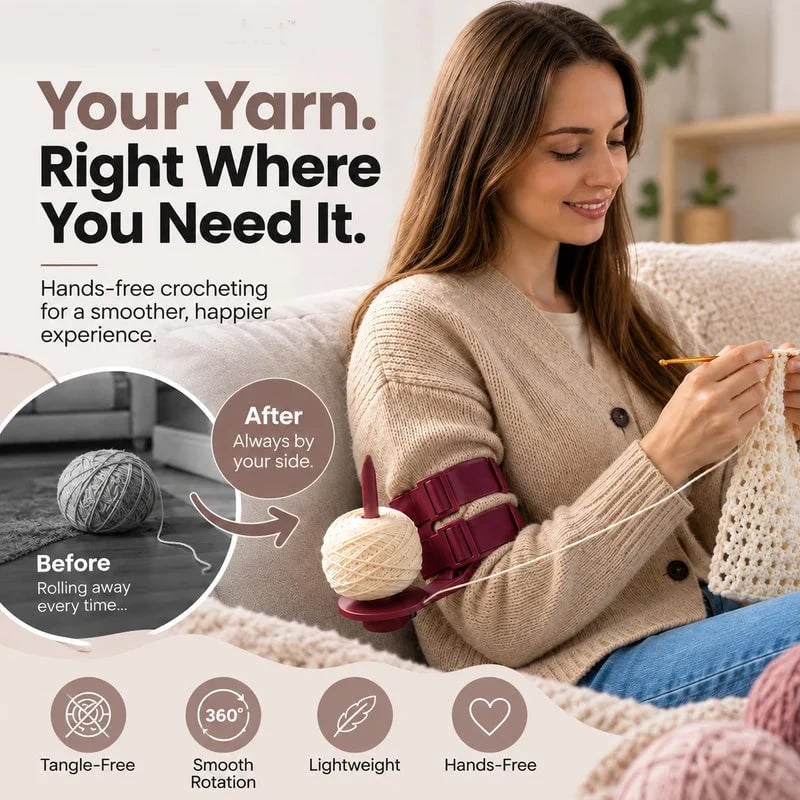 📢📢50% OFF !! ⏰Wearable Arm Yarn Holder with Adjustable Dual Straps