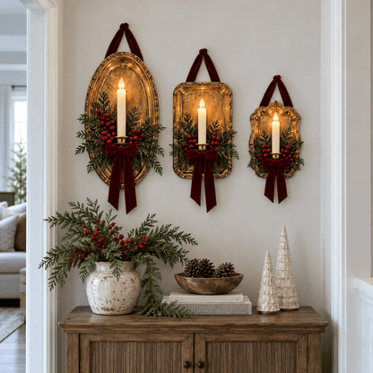 Heritage Glow Christmas Wall Candle Sconce