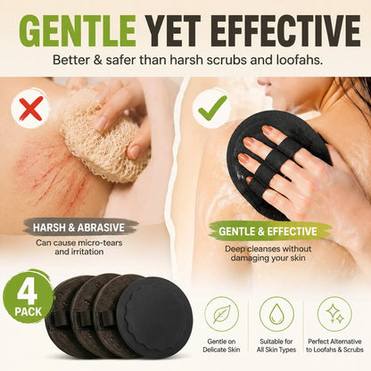 Soft Rubber Shower Scrubber for Gentle Exfoliation & Deep Cleansing