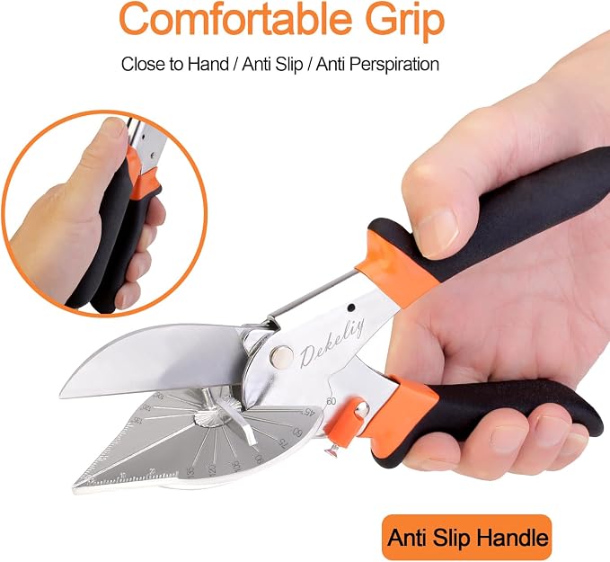 ⛏️Multi Angle Miter Shear Cutter, Stainless steel material, 45°-135° Adjustable Angle Trim Scissors Hand Tool