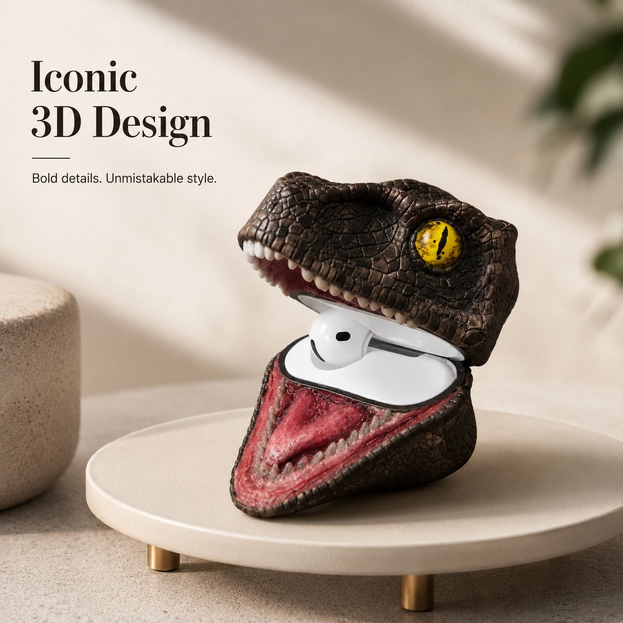 🦖Velociraptor Skull Headphone Case