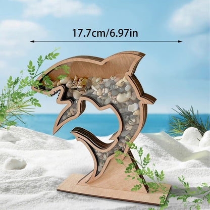 🌊 Ocean Memory Turtle Shadow Box – Coastal Seashell Display Keepsake for Beach Treasures & Travel Memories