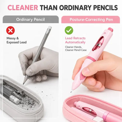 ✏️Write Right Ergonomic Pen Grip Writing Aid – Self-Advancing Posture-Training Pencil with 12 Refills