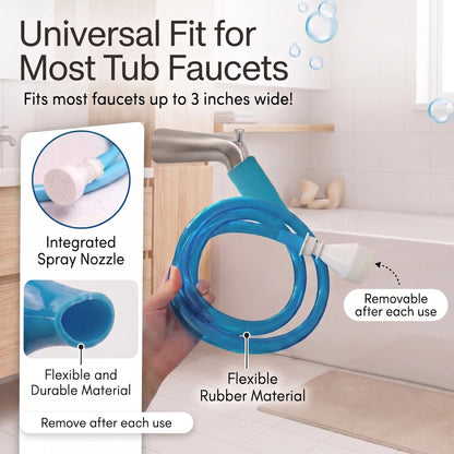 Slip-On Bathtub Faucet Sprayer Attachment, 5 Foot Hose