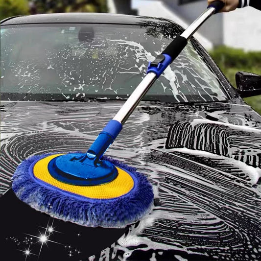 🎉⏳Time-Limited Special⏰Durable Aluminum Long Handle Telescopic Car Wash Mop – Soft Microfiber, Scratch-Free & Adjustable Length ✨