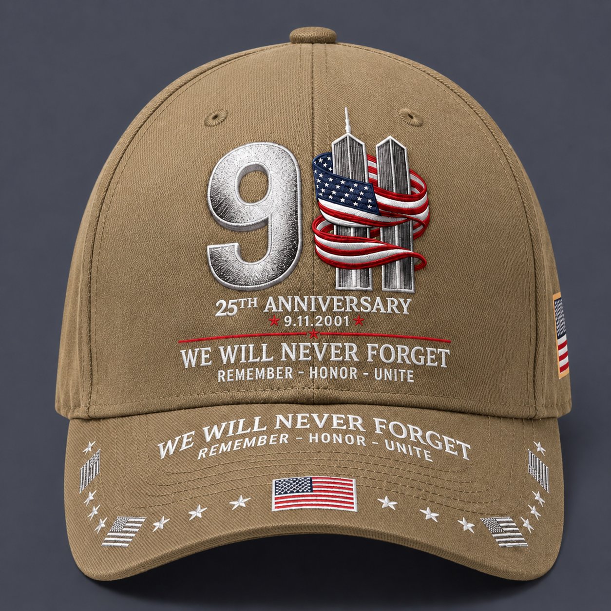 🔥LAST DAY 50% OFF - 9/11 25th Anniversary We Will Never Forget Embroidered Memorial Baseball Cap – Unisex Patriotic Memorial Hat🧢 100% Cotton