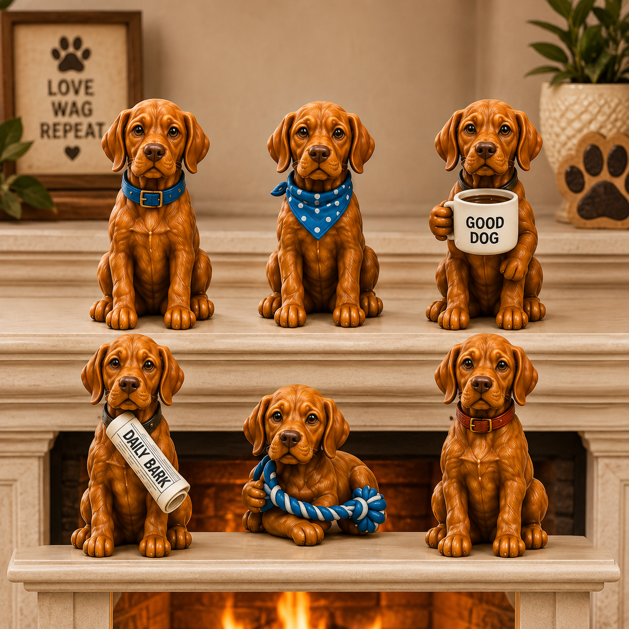 Collection of 24 Everyday Vizsla miniature characters