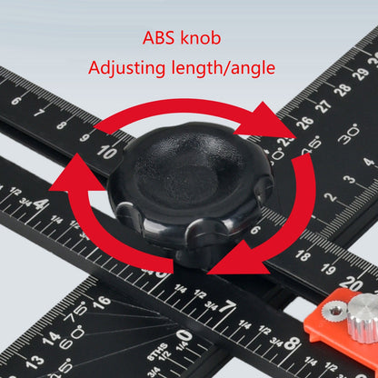 Adjustable 2 in 1 Drilling Positioning Ruler, Cabinet Hardwares Jigs, T Square Ruler Cabinet Handle Jigs Woodworking Ruler