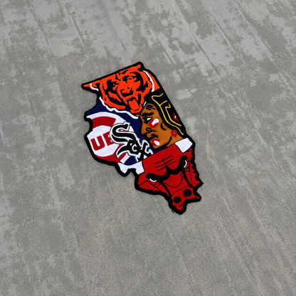 Illinois Chicago All-Team Hand-Tufted Area Rug 🐂🐻⚾