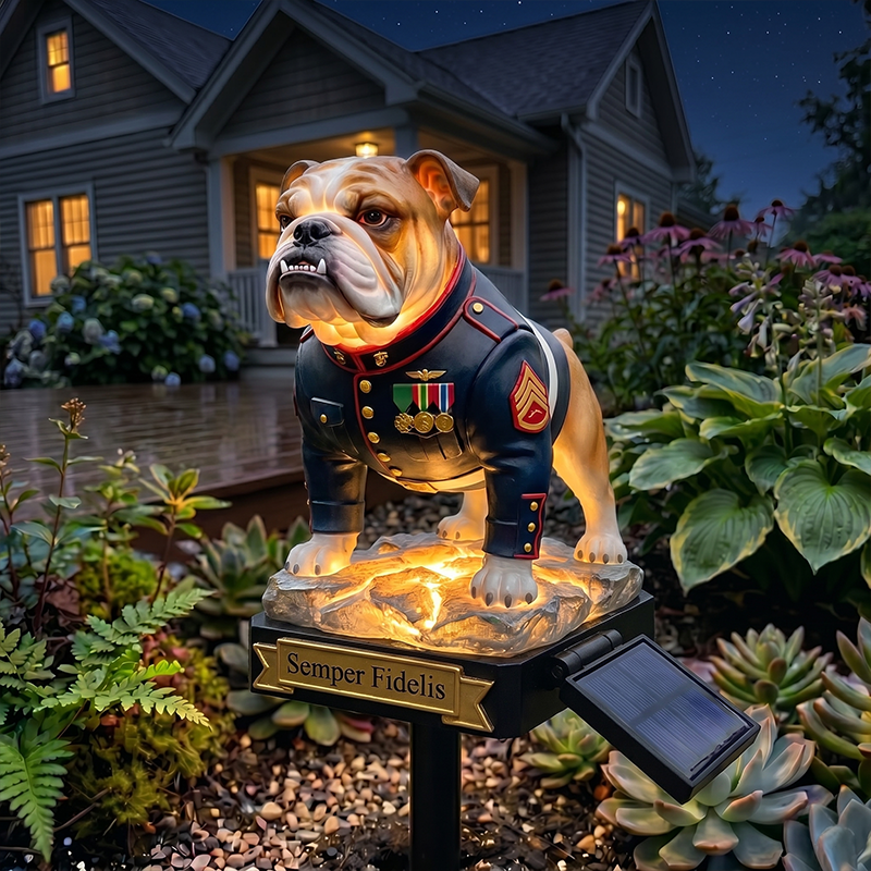 🇺🇸 Last Day Promo: 49% OFF 🎖️-USMC Devil Dog Semper Fidelis Solar Garden Light - ✈️Buy 2 Free Shipping Today!