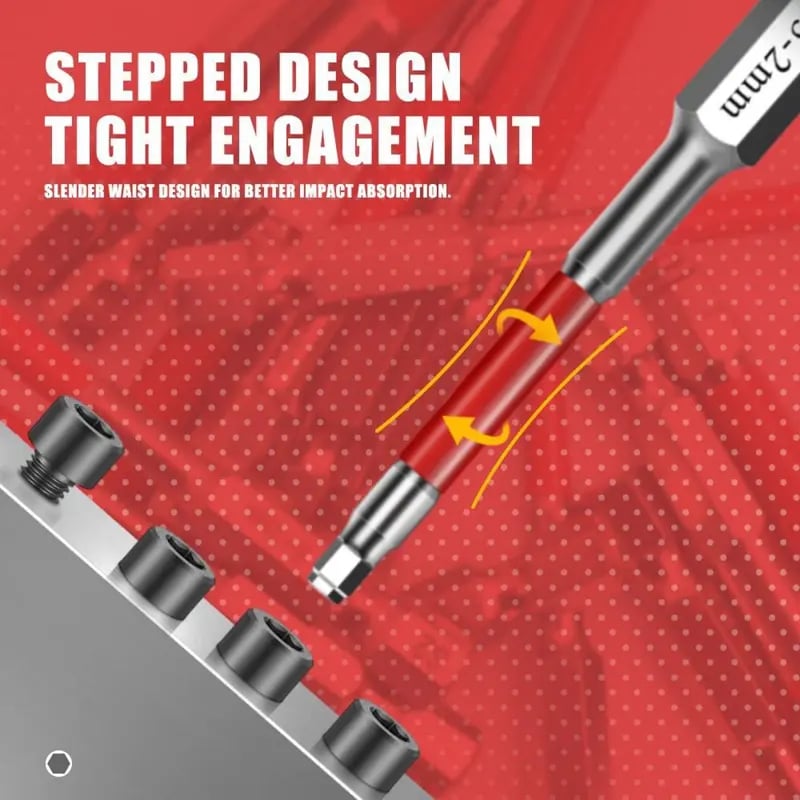 6-Piece Magnetic Hex Socket Bit Set 🔧 Grip Small Nuts Faster Without Constant Slipping & Dropping