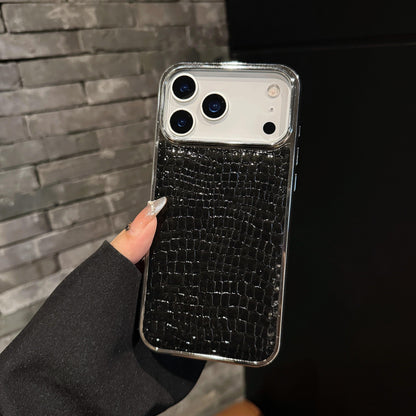 Luxe Croc Leather iPhone Case | Chrome Edge Slim Protective Cover ✨