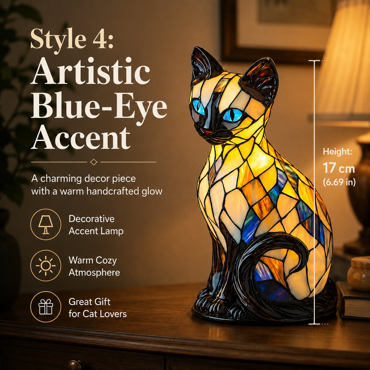 🐾 A Stained-Glass Cat Lamp That Makes Any Room Feel Magical ✨