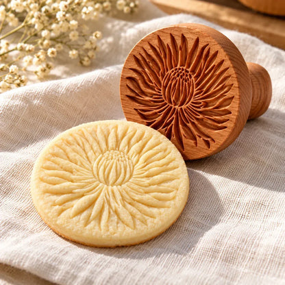 Patterned Wood Cookie Embosser | Seasonal Party & Gift Cookie Prep