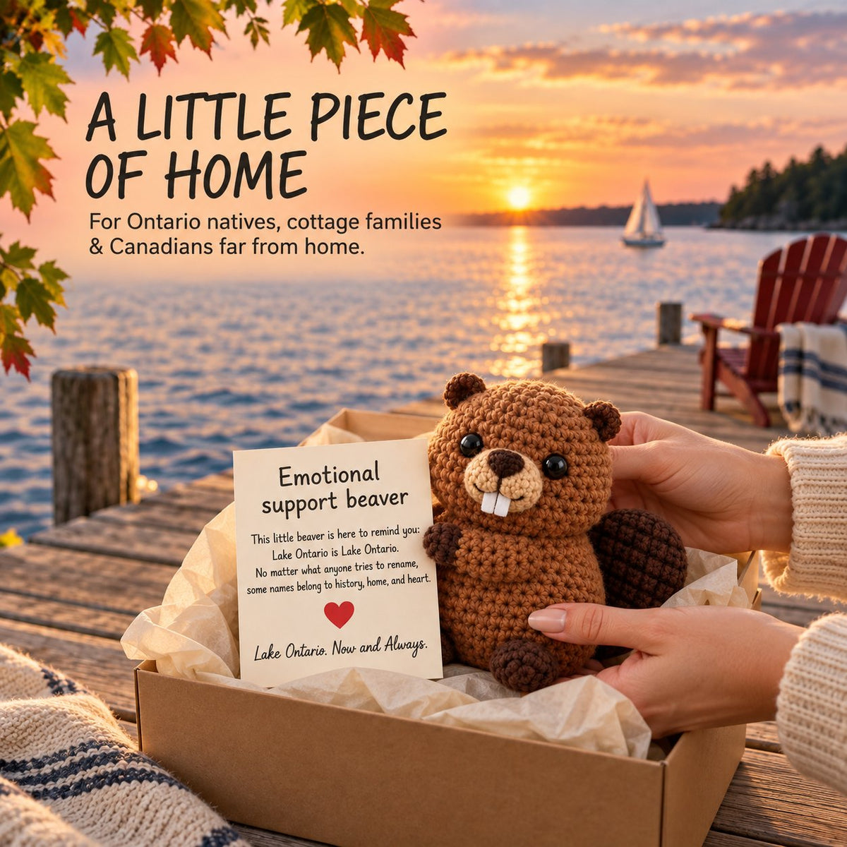 🦫 Lake Ontario Emotional Support Beaver Crochet Keepsake | 5 Canadian-Inspired Personalities with Matching Message Cards for Cottage Families, Lake Lovers & Meaningful Gifts 🍁