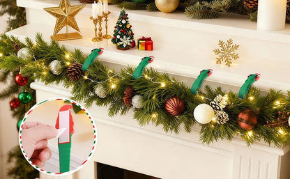 ⏳ Last Day 49% OFF – 🎄No-Drill Christmas Garland Hangers | 12 Santa Adhesive Hooks Holding Up To 5 lbs For Stockings, Wreaths & Holiday Decorations 🎅