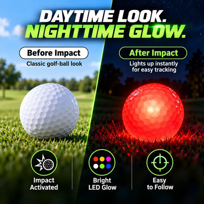 ⛳ Impact-Activated LED Golf Ball – 6 Glow Colors
