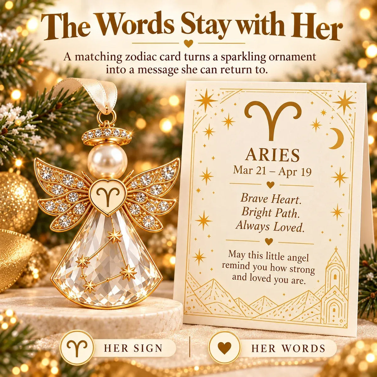 👼 Christmas Zodiac Guardian Angel Keepsake | 12 Signs with Jewel-Toned Designs & Meaningful Gift Cards ✨