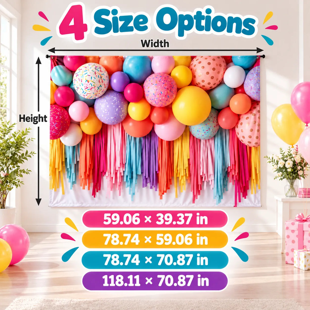 🎈✨ Balloon Backdrop Curtain — Create an Instant Party Scene with Colorful Balloon Style!
