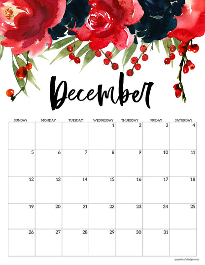 🌸 2027 Floral Calendar