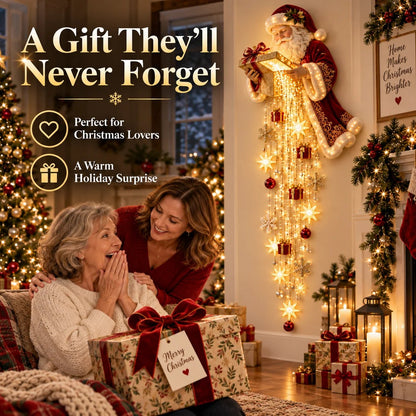 🎅 Santa’s Magical Gift Starfall Cascade™ | Lighted Wall Decor