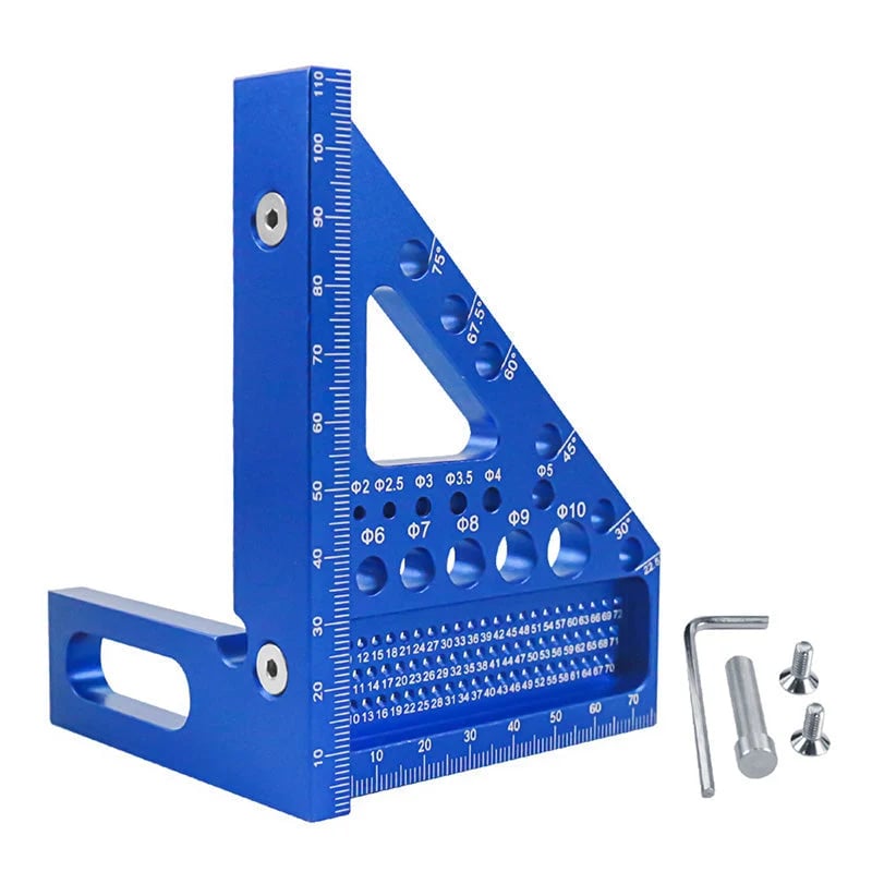 📐 Aluminum Triangle Square for Woodworking | Red & Blue