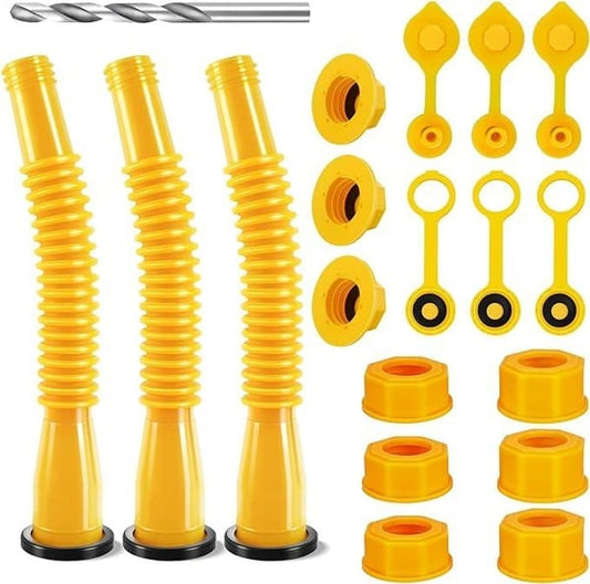 🔥 Universal Gas Can Spout Replacement Kit — Flexible Leak-Proof Nozzle, Fits 1–10 Gal Cans
