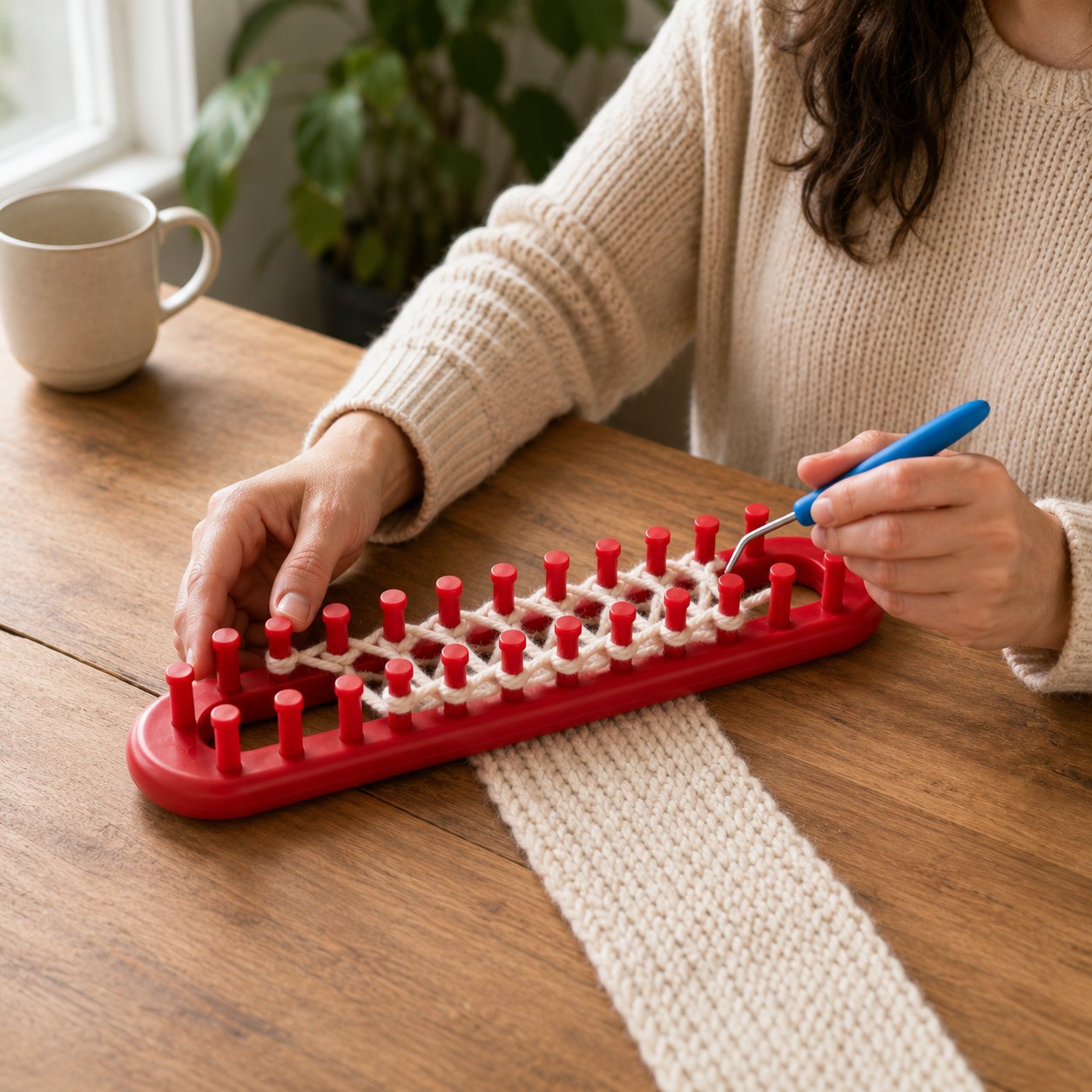 🧶 Beginner Long Knitting Loom Hook Set – Easy DIY Tool Kit for Scarves, Blankets & More