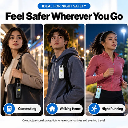 🚨 130dB Personal Safety Alarm 🔦 Rechargeable LED Emergency Alarm Keychain