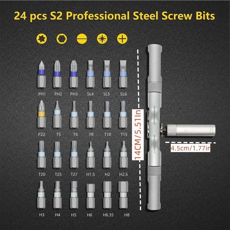 🔥LAST DAY SALE 70% OFF🔥24 in 1 DlY Screwdriver Set Magnetic Compact and Portable Ratchet Screwdriver