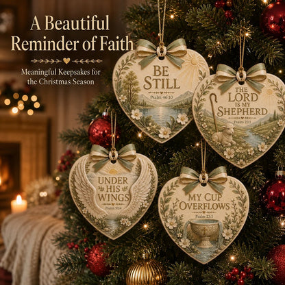 ⏳ Last Day 49% OFF – ✝️ Christian Scripture Ceramic Heart Ornament Collection | 9 Faith-Inspired Designs with Bible Verses, Elegant Ribbon & Timeless Christmas Details ❤️✨