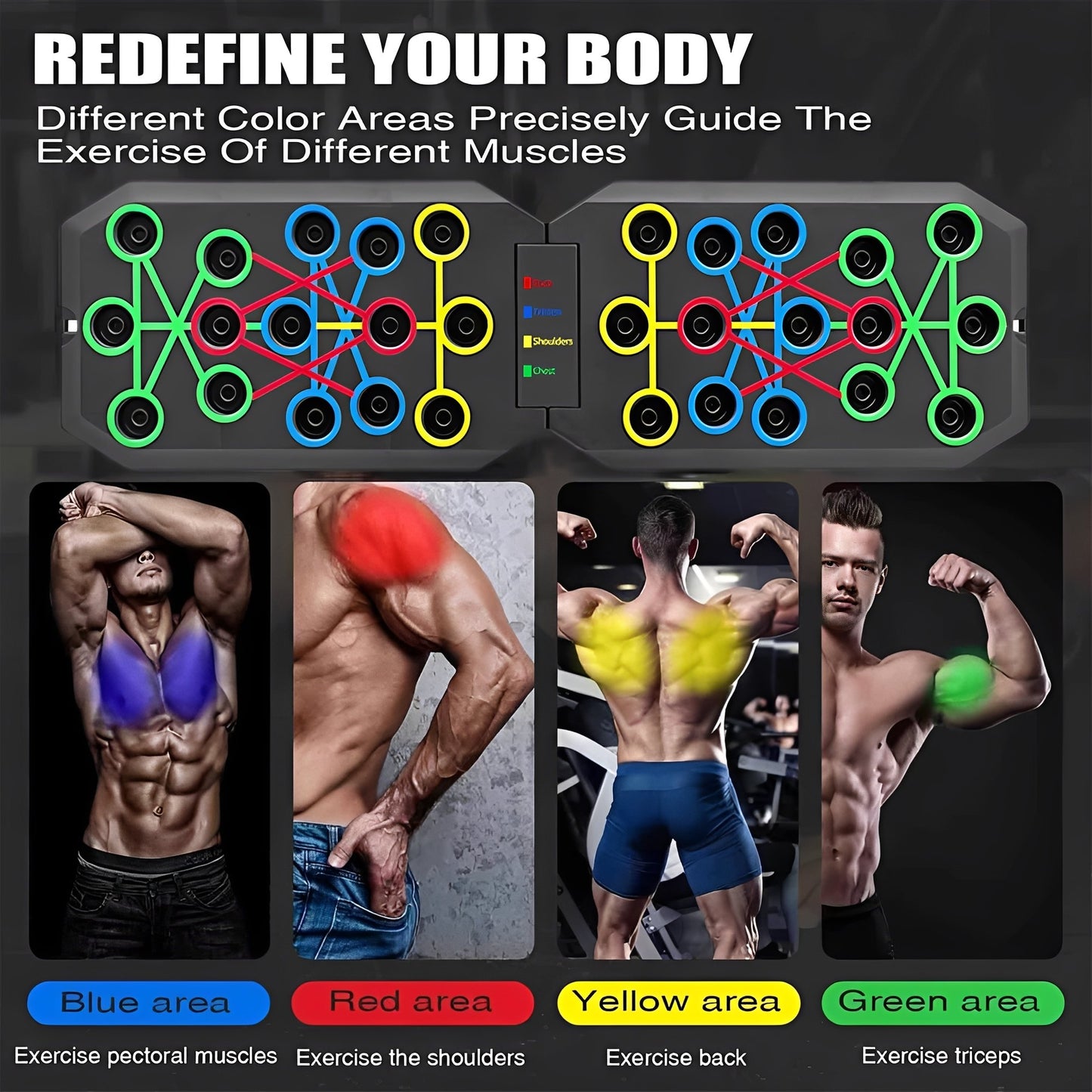 🔥Enhanced Push-up Board Fitness Kit with 30 Holes-Portable Home Exercise Equipment
