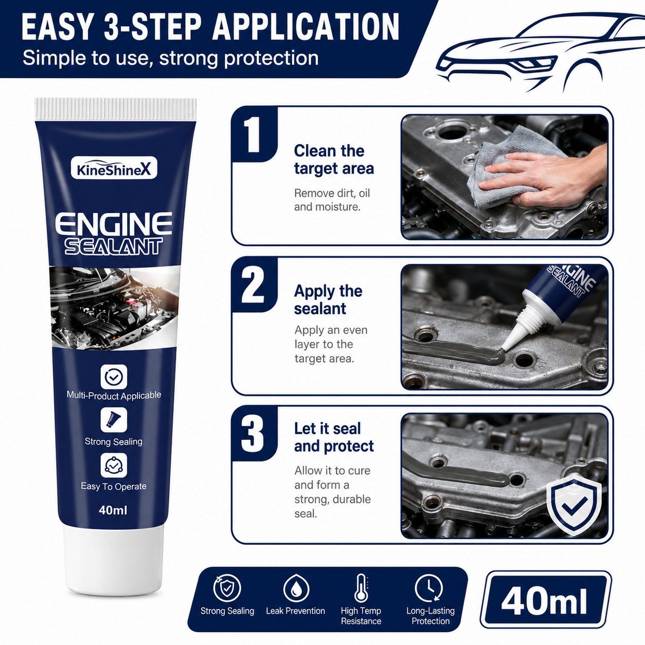🔥HOT SALE 49% OFF⚙️Automotive Engine High Temperature Sealant 🔥Multi-Purpose Permanent Leak Sealing 🛠️Easy DIY Car Repair