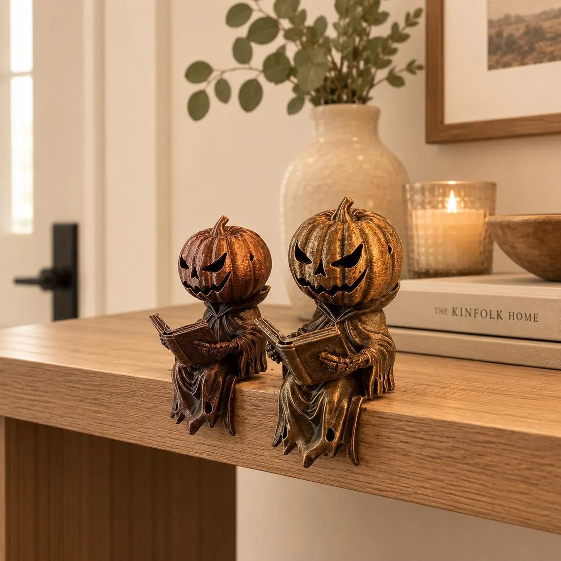 🎃 Reading Pumpkin Shelf Sitter