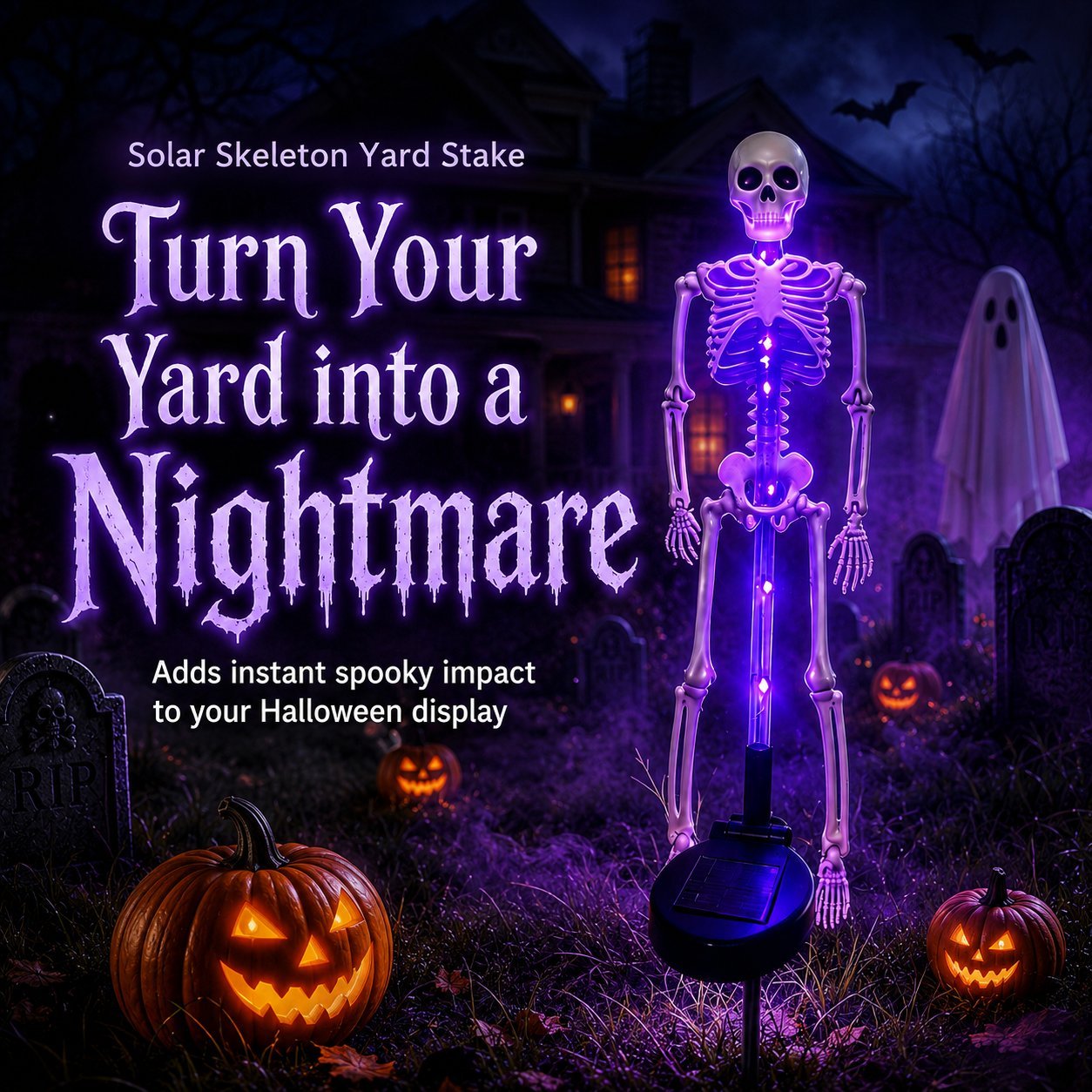 Solar Skeleton Yard Stake – Halloween Garden Light