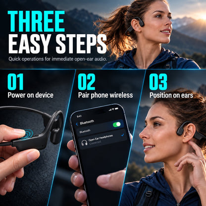 Professional Bone Conduction Sports Headphones Bluetooth 6.0 IP67 Waterproof Open-Ear Wireless Headset for Running and Cycling