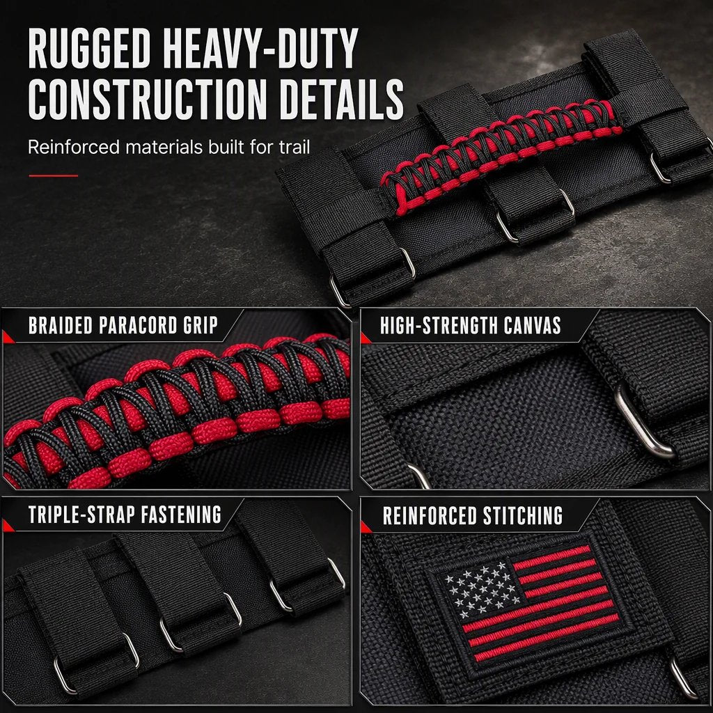 🚙 LIMITED-TIME 50% OFF! 🤝 Non-Slip Paracord Braided Roof Grab Handle – For SUV & Off-Road Vehicles ✨