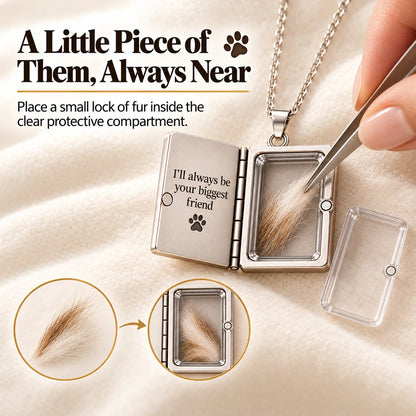 🐾Always Beside Me💕 – Pet Fur Keepsake Storybook Necklace