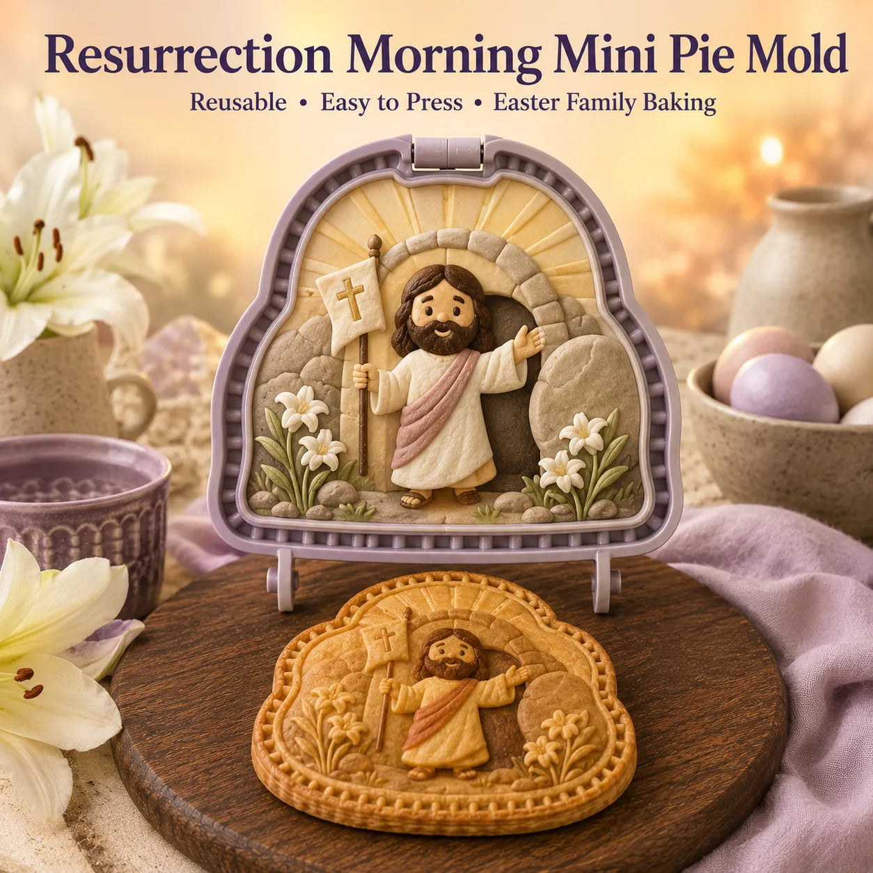 ⏳ Last Day 49% OFF – ✝️ 16-Design Christian Mini Pie Mold Collection | Reusable Embossed Molds for Shaping Detailed Jesus, Mary, Angels, Crosses, Dove & Faith-Inspired Pies 🥧✨