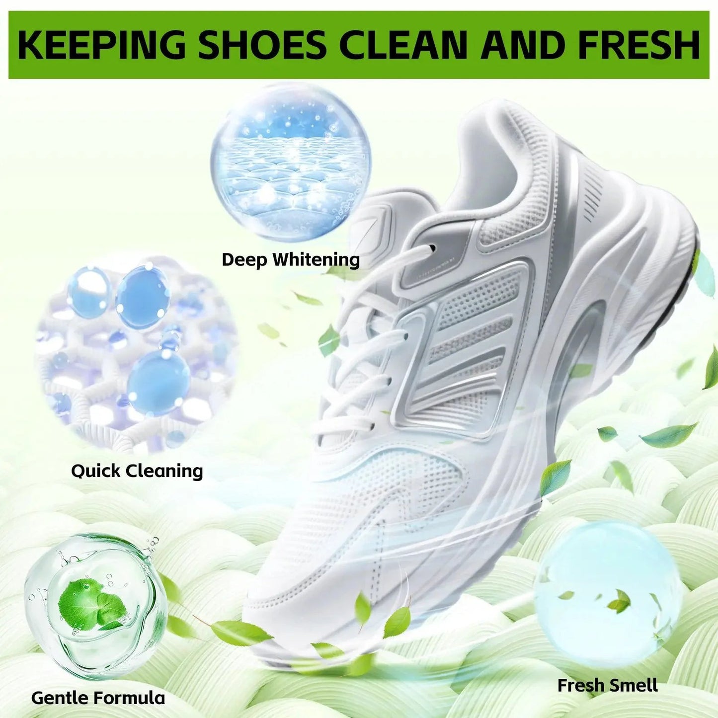 💥🏆 Foam Shoe Cleaning Kit – Sneaker Cleaner With Brush & Microfiber Towel ✨