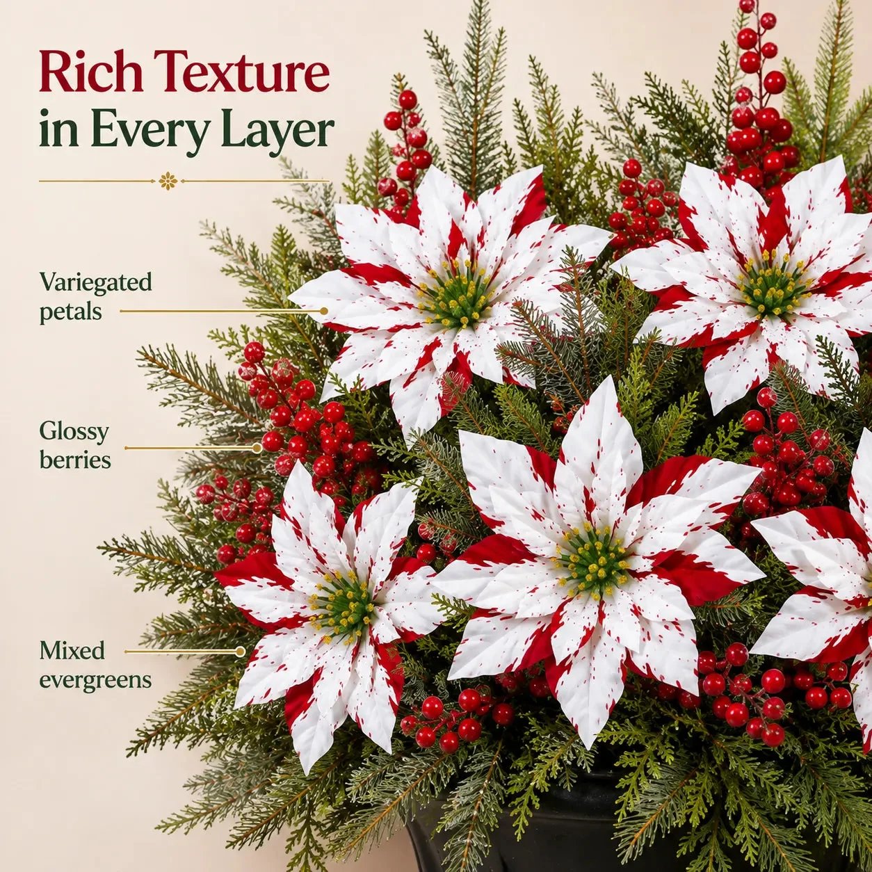 🎉❀Last Day 50% OFF🔥Christmas Poinsettia Planter Inserts